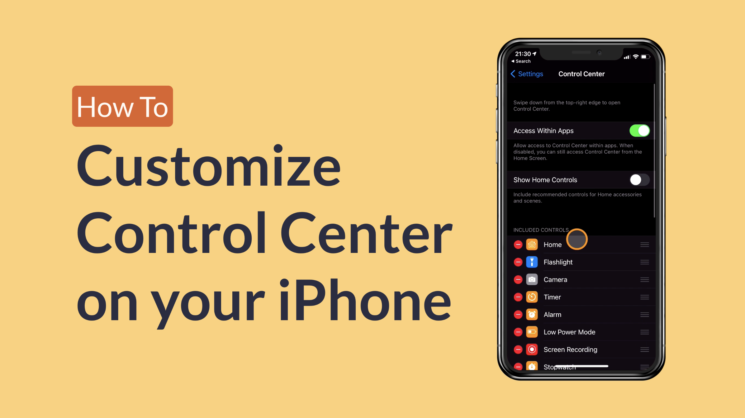 Control Center is one of the most useful, but hidden features on your phone. Not only can you control your music, turn on and off Airplane Mode, adjust the brightness and sound levels, and so, so much more, but you can also fully customize Control Center.